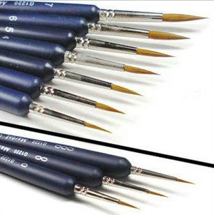 9pcs/Set Pointed Head Paint Brushes Weasel's Hair